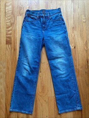 J. Crew Women's Wide-Leg Jeans in Medium Blue